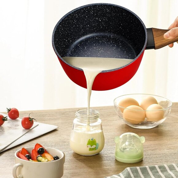 Vermonga Non-Stick Saucepan with Lid, 2QT Small Pot with Granite Coating, Chef's - Picture 6 of 8